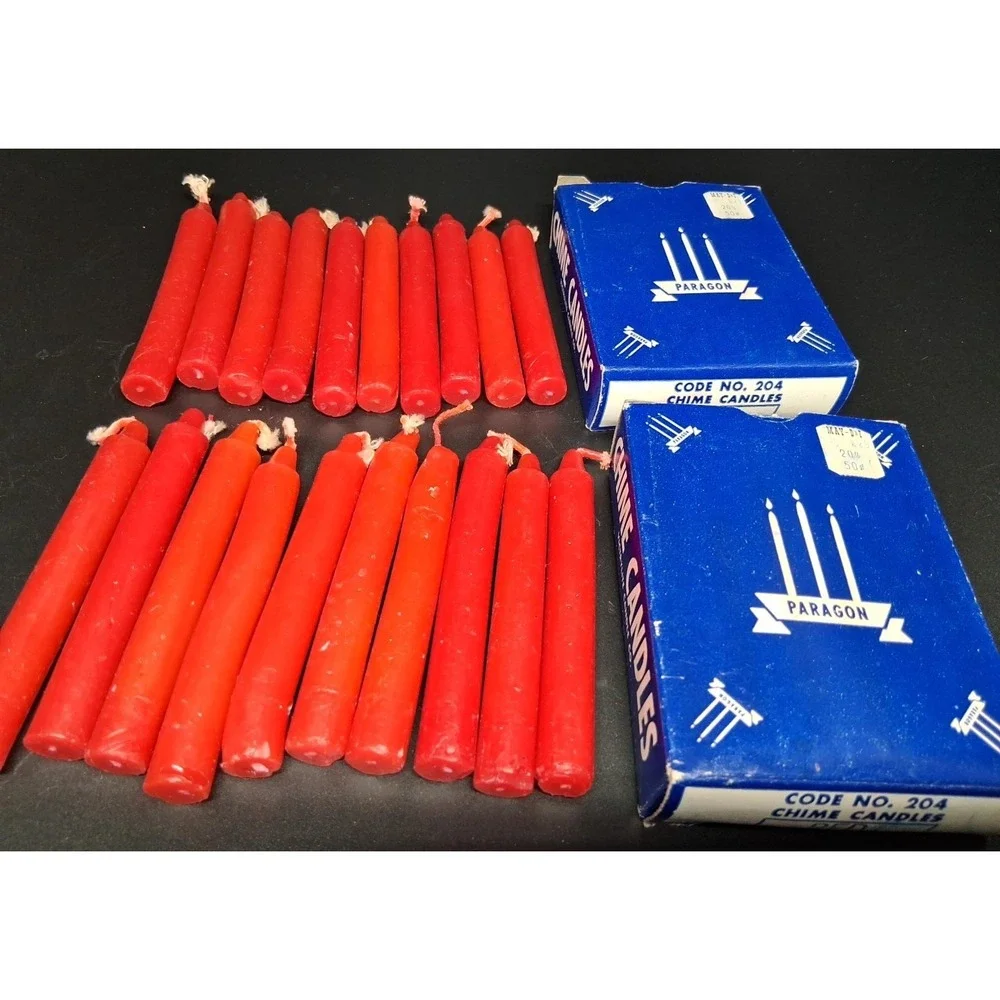 Vintage Chime Candles Red No. 204 in 2 boxes 20 total unused 4